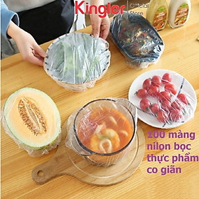 Gói 100 Màng Bọc Thực Phẩm Co Giãn, Túi Nilon Màng Bọc Thực Phẩm, Đa Năng, Mũ Ủ Tóc, Mũ Đội Đầu Khi Tắm. Kingler 5180