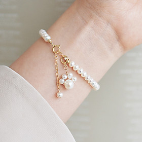 Vòng tay lắc tay ngọc trai tay mèo cute ấn tượng dành cho bạn nữ