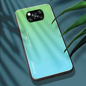 Ốp lưng cho Xiaomi Poco X3 NFC gương cứng 2 màu Gradient Ver 2 , viền TPU dẻo đen