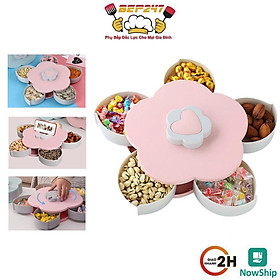 Mua Khay Hộp Đựng Mứt Bánh Kẹo Tết - Xòe Hình Cánh Hoa Với Vòng Xoay 360 Độ Tiện Lợi