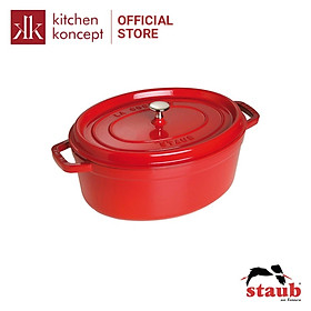 Nồi Gang Tròn Staub Oval- Đỏ Cherry/Đỏ lựu/Đen/Vàng Nhiều Kích Cỡ