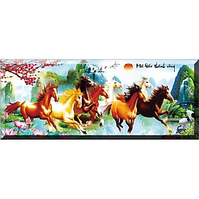 Tranh thêu chữ thập Mã đáo thành công - ngựa đạp nước  chưa thêu