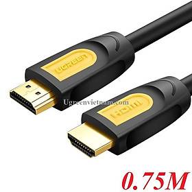 Cáp HDMI 0,75m Chính Hãng Ugreen 10151 Hỗ Trợ 1.4v, 4K - Hàng chính hãng