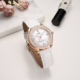 Đồng hồ nữ chính hãng I&W Carnival 593L-D2,thay pin miễn phí trọn đời ,Kính sapphire,chống xước,Chống nước30m,Máy điện tử(pin),mặt trắng dây da xịn
