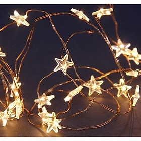 Đèn đom đóm fairylight hình ngôi sao 3m 20 bóng chạy pin AA Sáng Ấm
