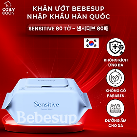 Khăn Ướt Hàn Quốc Sensitive Gói 80 Tờ Thương Hiệu Bebesup