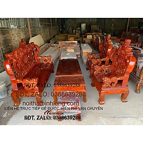 Mua Bàn ghế nghê rồng gỗ xà cừ tay 12