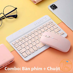 Combo chuột và bàn phím mini 10inch kết nối bluetooth cho laptop, máy tính, điện thoại
