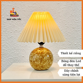 Mua Đèn ngủ để bàn xếp ly thân gốm sứ màu nâu vân đá sứ DS-TL9862B