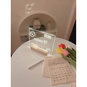 Mua  KÈM BÚT  Bảng đèn LED viết chữ trang trí bàn học  phòng ngủ dễ thương vintage Hàn Quốc Casimi Decor