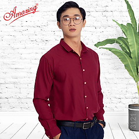 Áo sơ mi trơn tay dài Amazing, form slimfit Hàn Quốc, nhiều màu, vải bamboo mềm và mát, có big size