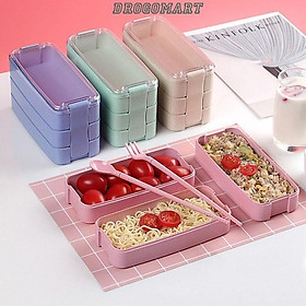 Mua Hộp Đựng Cơm Văn Phòng Giữ Nhiệt  Cặp Lồng Đựng Cơm Bằng Lúa Mạchn Lõi Inox Cao Cấp