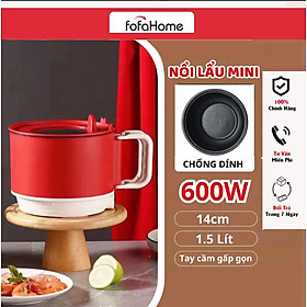 Mua Nồi Lẩu Điện Mini Đa Năng Tay Cầm Gấp Gọn Dung Tích 1.5L Công Suất 600w Nắp Thiết Kế Để Điện Thoại Nhỏ Gọn Tiện Lợi Dễ Dàng Vệ Sinh- Hàng chính hãng