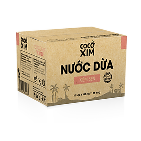 Thùng 12 Hộp Nước Dừa Cocoxim Sen (330ml x12 Hộp)