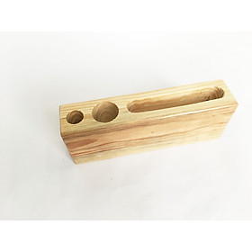 Hộp cắm bút bằng gỗ tự nhiên đa năng kết hợp khay điện thoại 20x4x7cm
