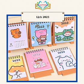 Lịch để bàn mini 2024 mẫu dễ thương tiện lợi - Set từ tháng 07/2023