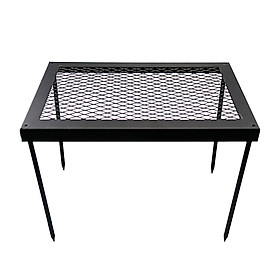 Portable Camping Grill Table Firewood Grill Barbecue Net Campfire Grill Rack Shelf for Outdoor Camping Cooking Picnic BBQ Party