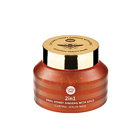 Mặt Nạ Ngủ Cathy Doll 2in1 Snail Honey Ginseng With Gold Sleeping Serum Mask 70g