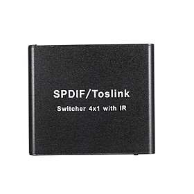 Hình ảnh  Thiết bị chuyển mạch âm thanh SPDIF TOSLINK kỹ thuật số 4*1điều khiển từ xa hồng ngoại - Phích cắm của US