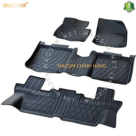 Thảm lót sàn xe ô tô VinFast VF9  bản 7 chỗ  Nhãn hiệu Macsim chất liệu nhựa TPE cao cấp màu đen