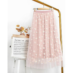 Chân váy tutu lưới cúc họa mi dễ thương free size VAY60