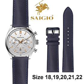 Dây Đồng Hồ Da Bò Thật 100%,Kiếu Cổ Điển, Cao Cấp - Sang Trọng, Mặt Lót Chống Thấm Mồ Hôi,Tích Hợp Lớp Gia Cố Chống Giãn Đặc Biệt,Phụ Kiện Khóa và Chốt Bằng Thép Không Gỉ 316L,Nhiều Màu,Nhiều Size - Hàng Chính Hãng SAIGIO