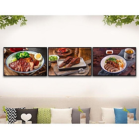 Tranh treo tường tráng gương vịt quay Bắc Kinh trangt rí decor quán ăn,nhà hàng kèm đinh treo