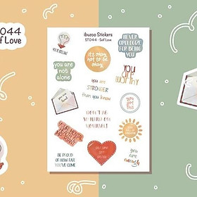 Sticker tự thiết kế - sticker sheet self love - hình dán sổ, nhật kí bullet journal - unim040