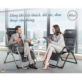 Mua (HOT) GHẾ XẾP THƯ GIÃN MẪU MỚI 2021 KHÓA NHÔM  TẶNG KHAY ĐỰNG LY NIKITA