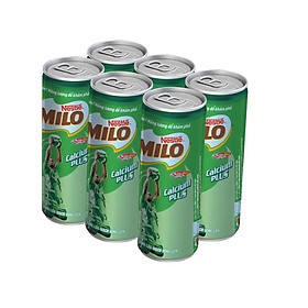 Lốc 6 Lon Sữa Nestle Milo Nước (240ml / Lon)
