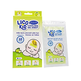 DÁN HẠ SỐT NHANH, GIẢM ĐAU, CHÙM MÁT LẠNH LICO KID TÁO - GÓI 2 MIẾNG