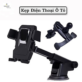 Giá đỡ điện thoại trên Ô tô Xoay 360 ĐỘ, Kẹp đa năng Đặt Taplo và Gắn Kính Ô tô Điều chỉnh được độ cao và dài thấp