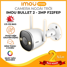 Camera IMOU Bullet 22C2E 2MP  IPC-F22P, Camera Ngoài Trời, Chống nước IP67, Chuẩn nén H265, Theo dõi chuyển động, Quay Màu ban đêm - Hãng Chính Hãng - Bullet 2 2MP IPC-