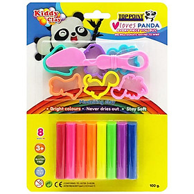 Đồ Chơi Đất Nặn 8 Màu + 6 Khuôn + Dao Cắt - Kiddy Clay ST-100-8+6SMT