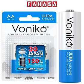 Vỉ 4 Pin Kiềm AA - Voniko