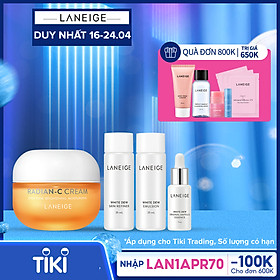 Kem dưỡng trắng da làm mờ đốm nâu Laneige Radian - C Cream 30ml + Tặng Bộ dưỡng trắng da Laneige White Dew 3 món