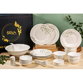 Mua Set Bát Đĩa Bàn Ăn Gia Đình Cao Cấp - Bộ Bát Đĩa Sứ Họa Tiết Hoa Văn Đẹp