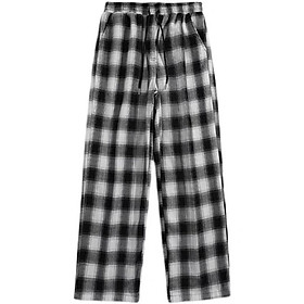 Quần Baggy Nam Nữ Kẻ Caro PLAID Ống Suông Unisex