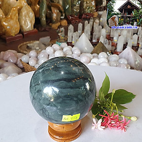 Mua Quả cầu đá Canxedon xanh xám tự nhiên QC737 nặng 1kg đường kính 9cm – vật phẩm phong thủy may mắn