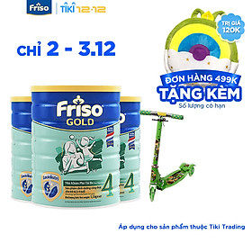 Bộ 3 Lon Sữa Bột Friso Gold 4 Cho Trẻ Từ 2-4 Tuổi 1.5kg + Tặng xe Scooter cho bé (giao màu ngẫu nhiên)