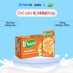 Thùng 48 Hộp Sữa Chua Lên Men Tự Nhiên Yomost Vị Cam (170ml/Hộp)
