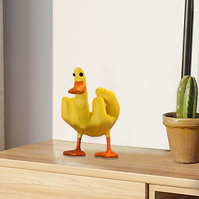 Duck Figurine Decorative Finger Duck Sculpture for Yard Fireplace Home Decor