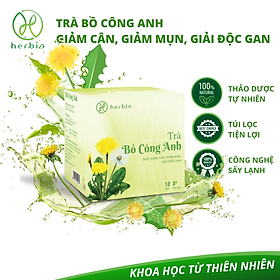 Hình ảnh Trà Thảo Mộc Giảm Cân Bồ Công Anh Herbio - Giúp giảm mụn, giải độc gan, detox thanh lọc cơ thể, giảm cân tự nhiên (12 túi lọc x 3gram)