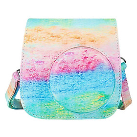 New Film Camera Bag Cover W/ Strap Rainbow Painting For Fuji  Mini 9