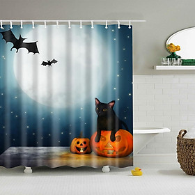 Halloween Printed Polyester Bathroom Shower Curtain