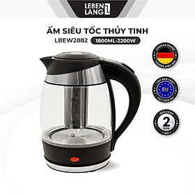 Mua Ấm siêu tốc 1.8 lít bình siêu tốc thủy tinh LEBENLANG LBEW2882 từ Đức giữ ấm  gồm lõi lọc trà bằng inox bảo hành 2 năm - hàng chính hãng