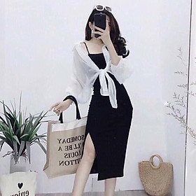 Đầm body 2 dây kèm áo choàng