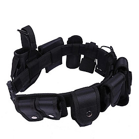 Police Guard    Belt Buckles Black 9 Pouches Utility  System