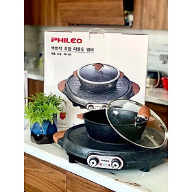 Mua BẾP LẨU 2 NGĂN KÈM NƯỚNG PHILEO PH-366 Hàn Quốc Hàng Chính Hãng