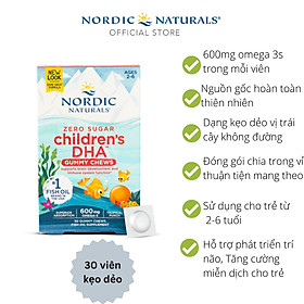 Nordic Naturals Children's DHA Gummies 30 viên kẹo dẻo, Hỗ trợ phát triển trí não và chức năng hệ miễn dịch - Hàng Chính Hãng